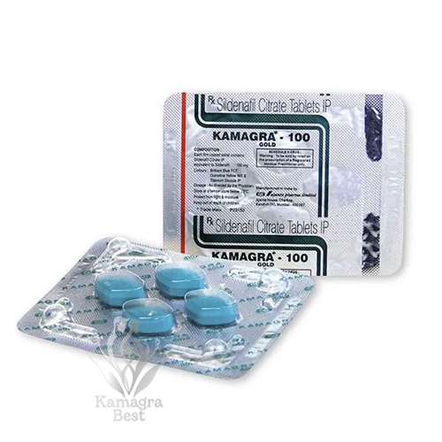 Pakiranje 4 tablet Kamagra Gold 100mg za varno uporabo