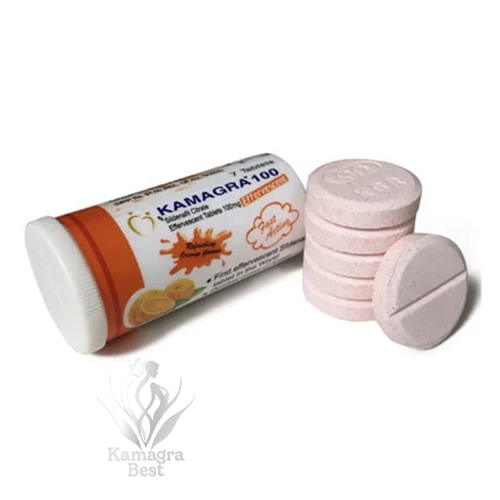 Priprava Kamagra šumeče tablete v kozarcu vode za hitro absorpcijo